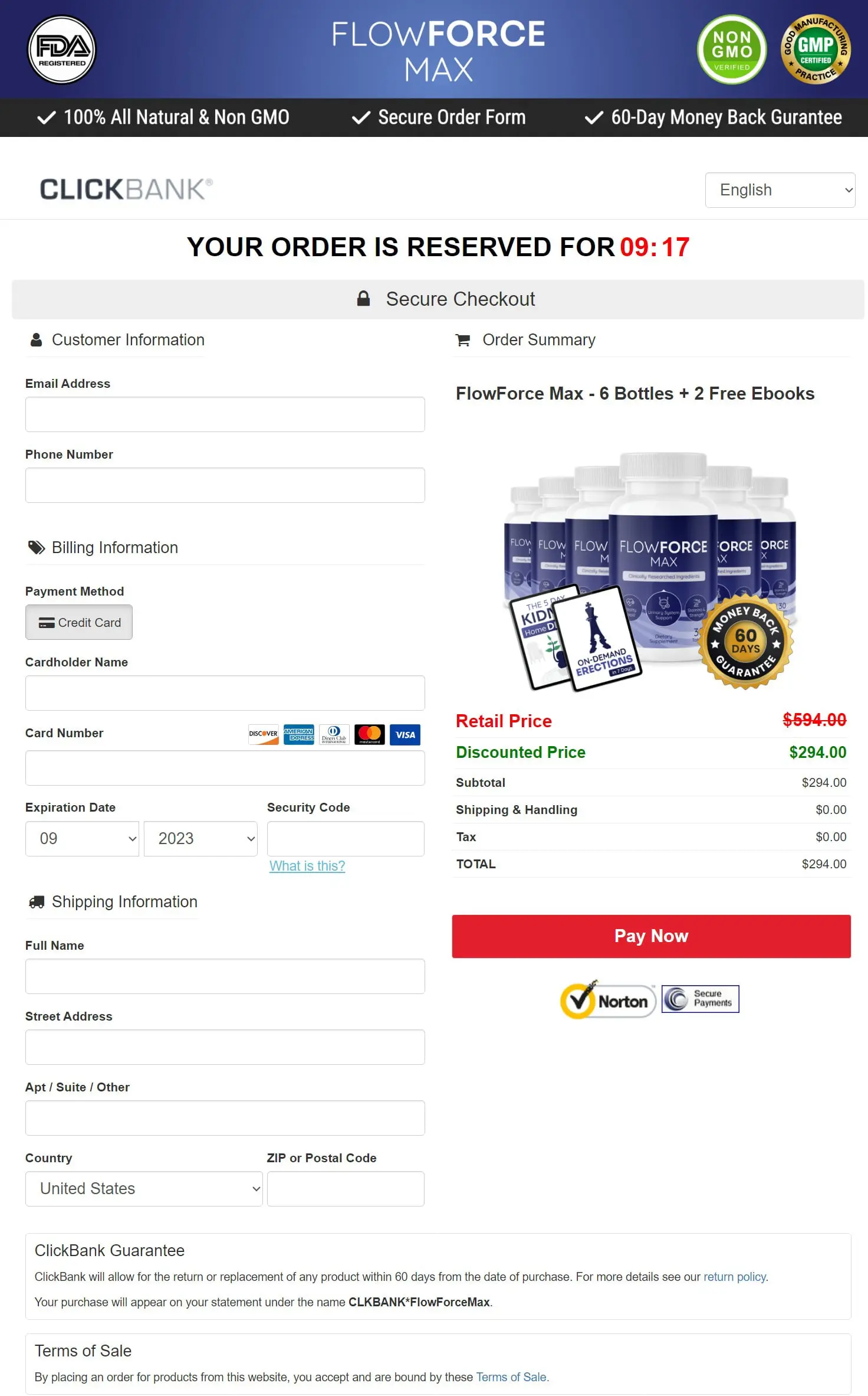 FlowForce Max FlowForce Max - Order Page
